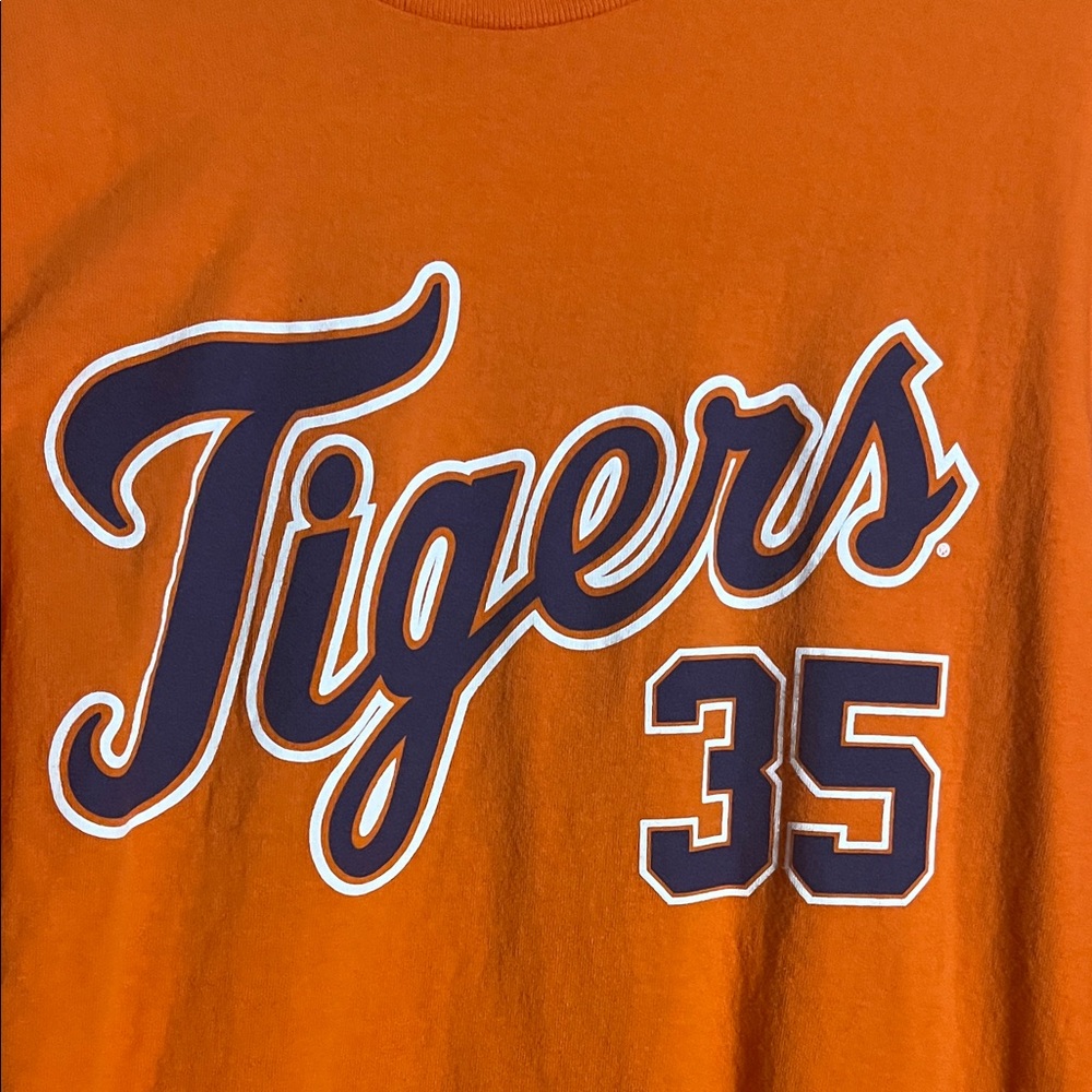 😄Detroit #35 verlander Tshirt orange preshrunk